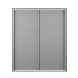 VIZ-PRO Quick Mount Fire Exit Door (Double) Without Panic Bar, Gray Right Side-Active Leaf Outward