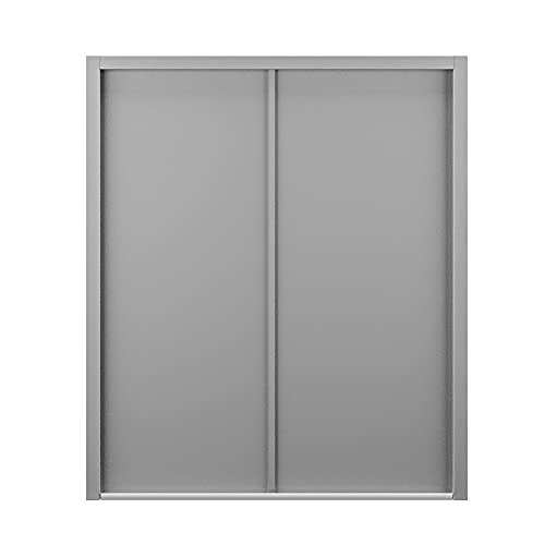 VIZ-PRO Quick Mount Fire Exit Door (Double) Without Panic Bar, Gray Right Side-Active Leaf Outward