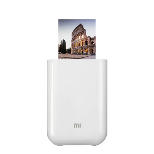 Xiaomi Mi Portable Photo Printer, stampante laser portatile, carta fotografica lucida, stampa termica, filtri multipli, collage di foto, connessione Bluetooth/USB/WiFi, bianco, versione italiana