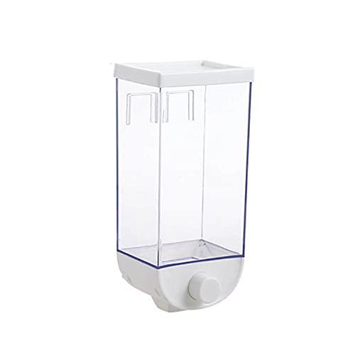 CHENRUN Distributeur de Nourriture sèche fixé au Mur, Stockage de Nourriture de Cuisine pour Le bidon de Grain de Casse-croûte de Haricots(1500ml,White)