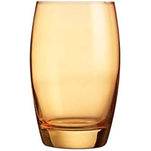 Arcoroc ARC J8488 Salto Color Studio Orange Long Drink Glass, 350 ml, Glass, Orange, Pack of 6