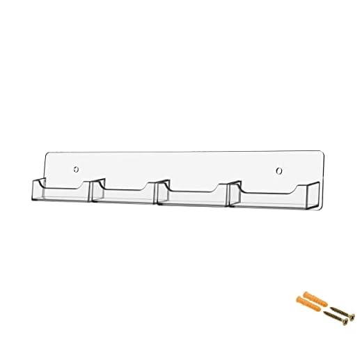 Marketing Holders Wall Business Card Holder with Hanging Hardware for 3.5" x 2" Gift or Appointment Cards Medical Dental Corporate Offices Community Centers 4 Pockets Clear Acrylic