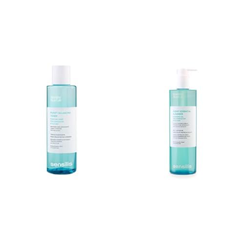 Sensilis - Purify Balancing Toner, Tónico Purificante para Pieles Mixtas y Grasas con Zinc y Lino, 200 ml + Gel Limpiador para Pieles Mixtas y Grasas con Ácido Hialurónico y Zinc, 400 ml