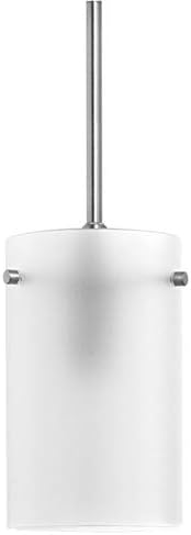 Linea di LiaraEffimero Modern Brushed Nickel Pendant Light Fixtures Over Kitchen Island Sink Lighting Ceiling Hanging Farmhouse Mini Metal Industrial Pendant Lighting Medium Frosted Glass Shade