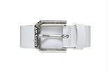 CRUST LEATHER Replay Herren Gürtel aus Leder, Weiß (Optical White 001), 105 cm