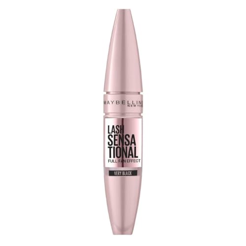 Maybelline New York Mascara Ciglia Sensazionali, Volumizzante, Effetto Ventaglio sulle Ciglia, Very Black, 9,5 ml