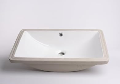 Foto di GT-LUX Lavabo lavandino lavello da incasso in ceramica bianca quadrato | rotondo ovale (Rettangolare - YH3110)