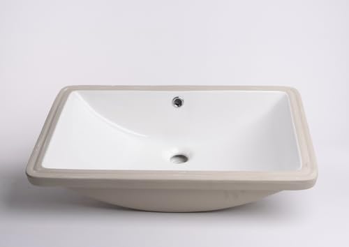 GT-LUX Lavabo lavandino lavello da incasso in ceramica bianca quadrato | rotondo ovale (Rettangolare - YH3110)