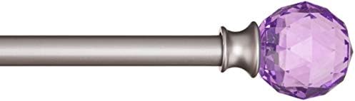 Amazon Basics Decorative 1,6 cm Curtain Rod with Faceted Ball Finials - 71 cm, Clear