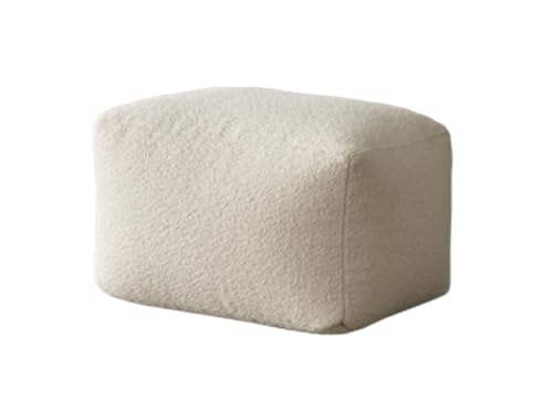 QWWQYDY Funda para Silla De Puf Funda for puf sin Relleno, Impermeable, for Exteriores, Ideal for salón, jardín, Playa, sofá Cama.(Stool-Beige White)