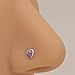 Niaspi 20G Opal Heart Nose Ring for Women Stainless Steel Cubic Zirconia Hearts L-Shaped Nose Studs Ring Fashion Nostril Piercing Jewelry (Purple)