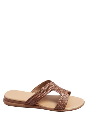 Yours - Leather Woven Wedge Mule Sandals In Extra Wide Eee Fit - Women's