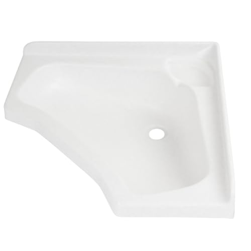 Wamovo Lavabo esquinero pequeño 44 x 44 x 16 cm, lavabo de plástico blanco para caravana, autocaravana