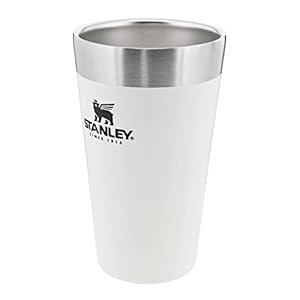 Stanley Adventure Stacking Beer Pint 0.47L – Travel Mug Keeps Beer Cold For 4 Hours – Stainless Steel Beer Mug – Stacks Infinitely – Double Wall Vacuum Insulation – Dishwasher Safe – Polar White