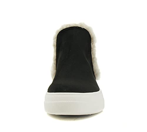 Soda Figure Women’s Faux Fur Trim Fashion High Top Slip On Sneaker Bootie4