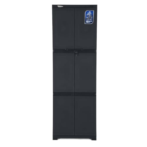 Image of Nilkamal Freedom Large (FML) Plastic Wardrobe for Storage| 3-Year Warranty|Clothes Organizer|Shelves|Cupboard|Almirah|for Home, Living Room, Bed Room|Adult & Kids| Charcoal Grey