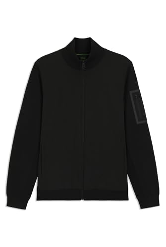 BOSS K_Momentum-x Hy Chaqueta de Punto, Negro, M Hombres
