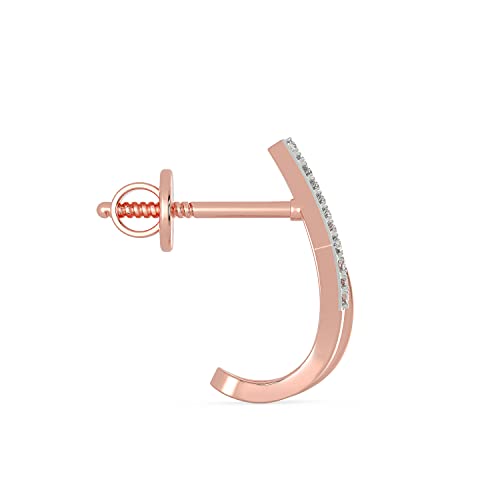 Malabar Gold & Diamonds 18Kt Rose Gold & Real Diamond Earrings for Women | 18 K (750) BIS Hallmark Gold & IGI Certified Diamond Earrings for Birthday, Anniversary &... - Image 3