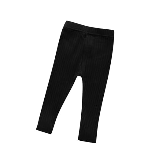 Girls Fall Leggings Kids High Waisted Yoga Pants Youth Girls Full Length Stretchy Black Bell Bottoms Pants Girl Dance Workout Yoga Active Leggings (Black, 12-18 Months)