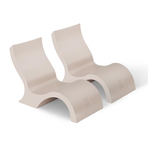 Image of Ledge Lounger - Signature Lowback Chair - for in-Pool or On-Deck Use - Water Depths 0-9 inch - Compatible with All Types - Resin Water Chairs - for Pool, Sundeck, Patio - Set of 2 - Cloud