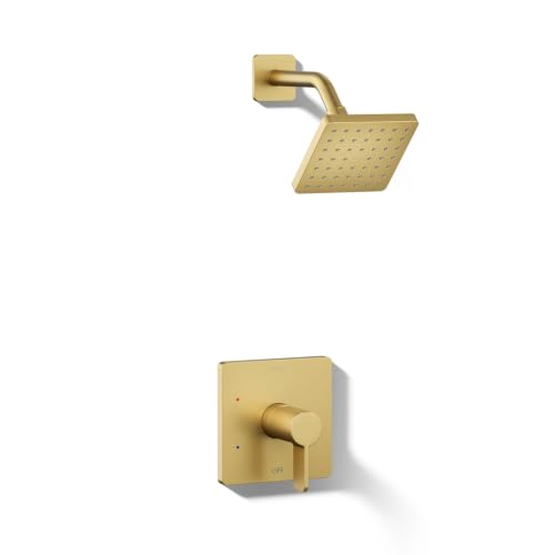 Image of KOHLER TS23503-4-2MB Parallel Rite-Temp shower trim, Vibrant Brushed Moderne Brass