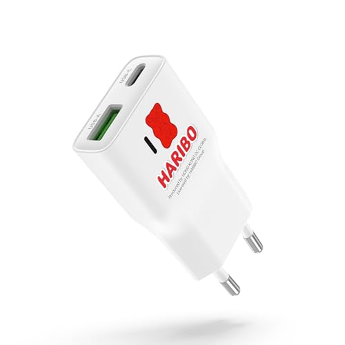 Haribo Cargador USB C Mini 20 W, Cargador Carga Rapida Tipo C PD3.0 USB‑A + USB‑C para iPhone 17/16/15/14/13/12 Pro MAX, para iPad Air, Ultrafino y Compacto para Viaje Regalo, Rojo Haribo Cargador USB C Mini 20 W, Cargador Carga Rapida Tipo C PD3.0 USB‑A + USB‑C para iPhone 17/16/15/14/13/12 Pro MAX, para iPad Air, Ultrafino y Compacto para Viaje Regalo, Rojo