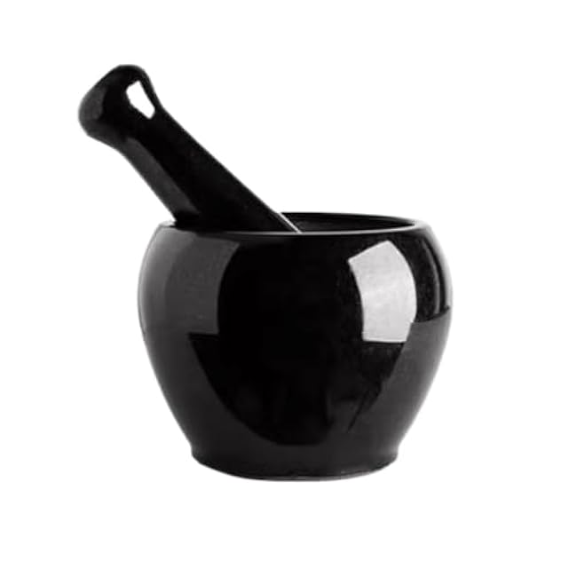 Mortar and Pestle Set Household Stone Mortar Garlic Pounder Kitchen Garlic Mortar Old Fashioned Grinder Pestle Set Seasoning Spice Tools(13x10cm)