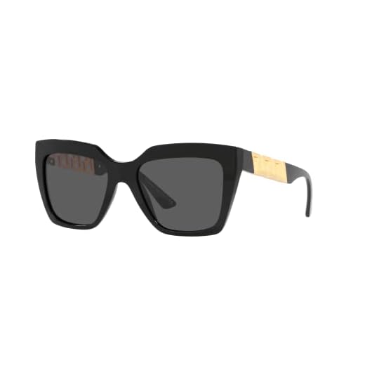 Versace Óculos de sol femininos armação preta, lentes cinza escuro, 56 mm, Preto