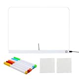 LED Notizblock - Acryl Notizblock mit 7 Lichtmodi, Grafiktablett für trocken abwischbare Nachrichten für Kinder, kreatives Schreiben, Ausmalen, Malen, Künstlerausrüstung