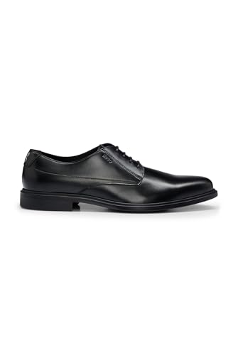 Image of HUGO Men's Kerr Grainy Leather Pointed Derby Shoe