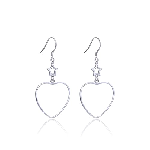 Pendentif en argent décontracté avec étoiles découpées pour femme élégante