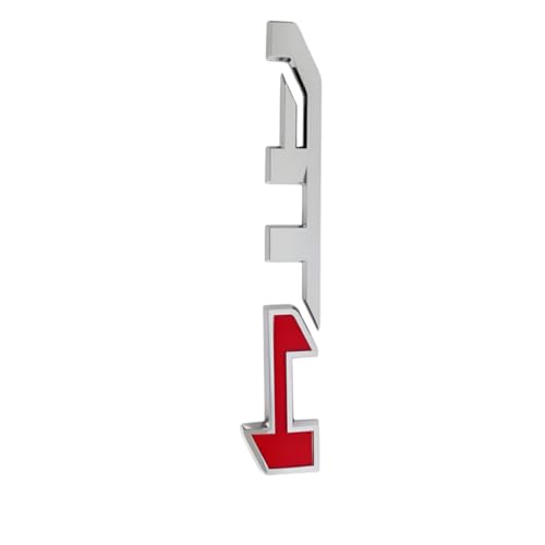 Image of AT4 Badge Emblems 1-Piece in Silver for 2021-2023 GMC Yukon, Sierra, and Canyon - Suitable for Tailgate - Fits 1500, 2500HD, and 3500HD Models (Chrome Red)
