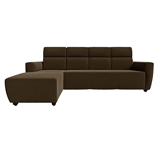Image of Wakefit Sofa Set | 3 Year Warranty | 3 Seater Sofa for Living Room, Wooden Set, 3 Seater + Left Aligned, Belize(Malphino : Dark Earth)