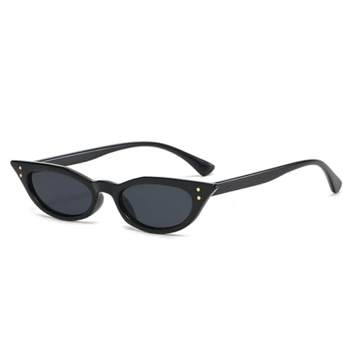 Lunettes de soleil oeil de chat vintage femme noir petites lunettes triangle étroit streetwear