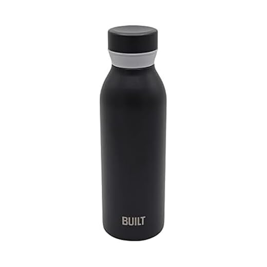 BUILT Cascade Water Bottle, 18 ounces, Black