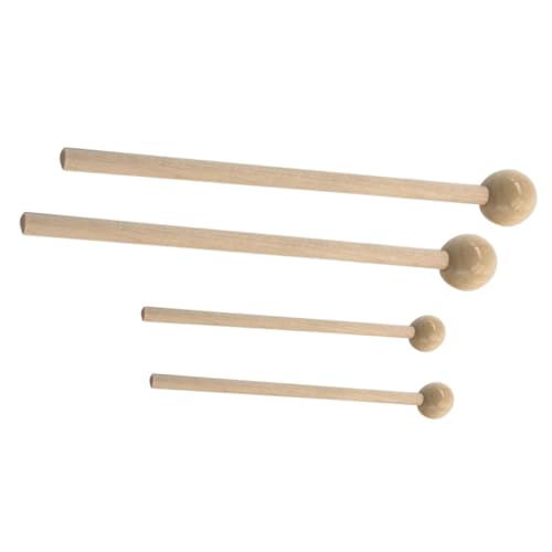 2 pares de baquetas redondas de madera para práctica miniatura 1