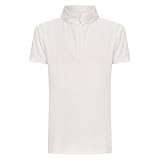Imperial Riding Kinder Reitshirt IRH Jamy Mesh SS, Kurzarm Funktionsshirt mit Half-Zip und Stehkragen, Weiß, 140