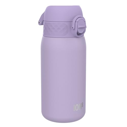 ION8 Gourde Enfant, Inox Léger, 400ml, Non Isolé, Anti-Fuite, Facile à Ouvrir, Verrouillage Sécurisé, Lavable au Lave-Vaisselle, Poignée de Transport,...
