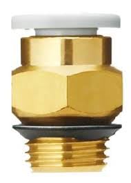 SMC KQ2H06-U02A 6 MM Tube OD, Brass Thread, Light Gray Release, Male Connector/Straight Union, ONE-Touch Fitting, Series KQ2, UNI 1/4 Port Size, White Body