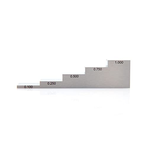 Bloque de calibración para medidor ultrasónico de espesor 5 escalones 0.100" 0.250" 0.500" 0.750" 1.000" en acero 1018 miniatura 1
