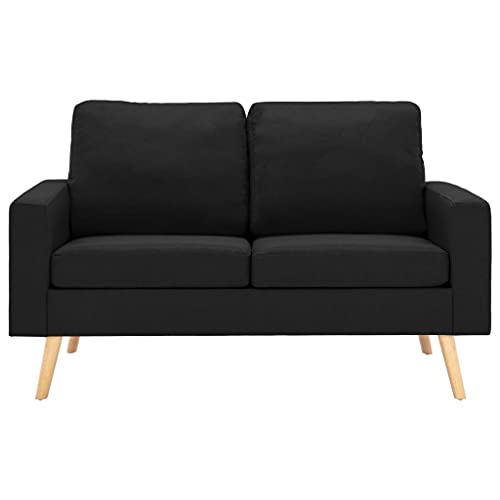 KLYEON 2-TLG. Sofagarnitur Stoff Schwarz,Elegante Schwarze Couchgarnitur aus Stoff mit Sessel und 2SitzerSofa für entspannte Momente im Wohnzimmer Wohnzimmer, Sofas – Bild 4
