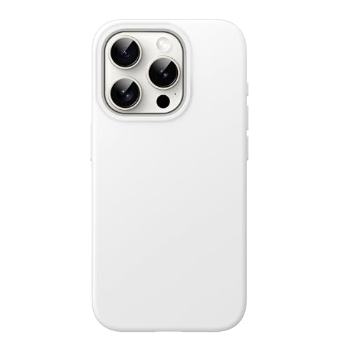 Image of JETech Silicone Cover Case for iPhone 15 Pro 6.1-Inch, Silky-Soft Touch Full-Body Protective Phone Case, Shockproof Cover (White)