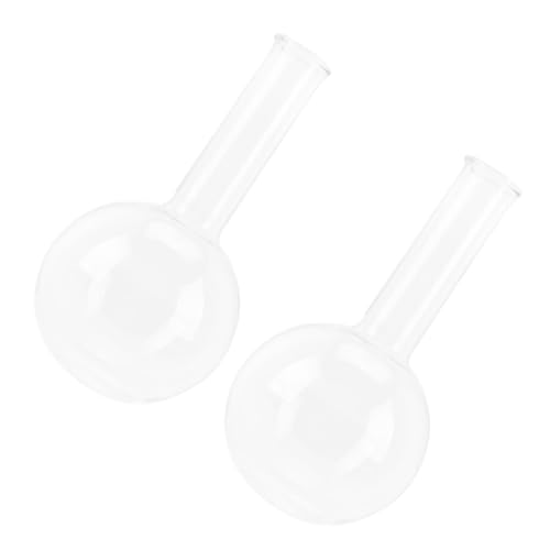 2pcs Round-Bottomed Flask Beaker Narrow Mouth Flask Studenglass Thermal Flask Single Neck Flask Laboratory Flask Test Flask Experiment Flask Thin-Mouth Glass Flask Boiling Flask CIYODO