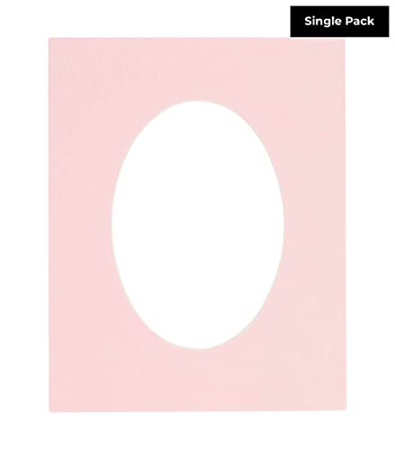 CountryArtHouse Soft Pink Acid Free 24x36 Oval Picture Frame Mat with White Core Bevel Cut for 20x30 Pictures - Fits 24x36 Frame - Pack of 1 Matboard Show Kit with Acid Free Backing & Clear Bag