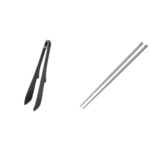【セット買い】マーナ (marna) つかみやすいトング (分解できる/麺もつかめる/耐熱) シリコーン 食洗機対応 キッチントング パスタトング 調理用 キッチン用品 ダークグレー K802DGY + つかみやすい 菜箸 (滑りにくい/扱いやすい軽さ/耐