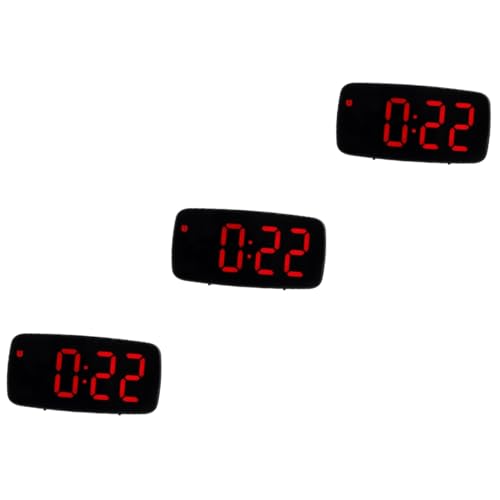 Cabilock 3 Alarmas Electrónicas LED con Cuenta Regresiva para Sordos Despertadores Digitales para Mesita De Noche Alarmas Silenciosas para Alarmas con Luz Pantalla Abs