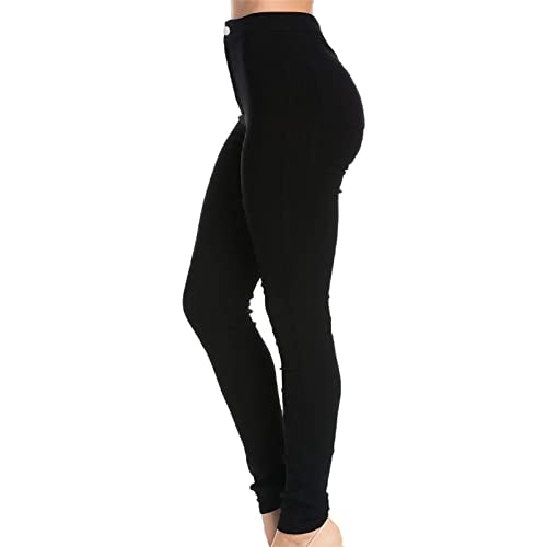 Jean Leggings for Women High Waist Slim Fit Skinny Leg Pull on Jeans Classic Stretch Wash Tapered Denim Pants3