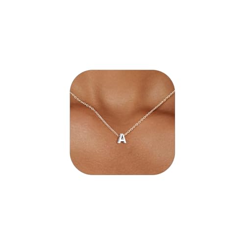 ChicSilver 925 Sterling Silver Initial Necklace for Women Dainty Letter Jewelry Personalized Gift (with Gift Box)