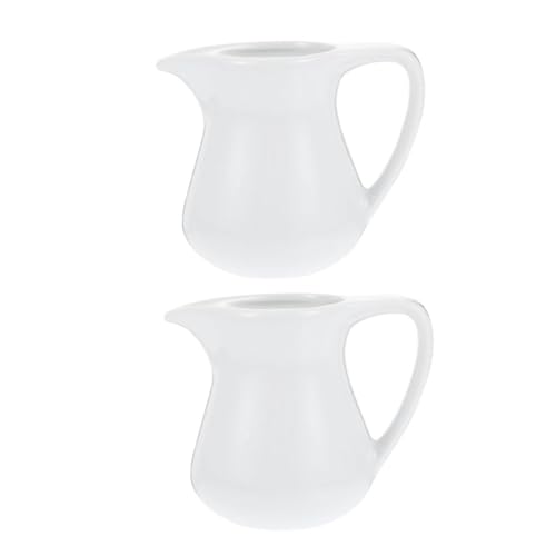 Unomor Latte Art Cup Set 2pcs Latte Cups Pitcher for Home Restaurant Use Random Style
