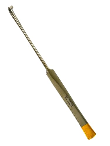 Premium 8" (20cm) Snook Hook with Gold Tips - Animal Ovaries and Uterus Removal - Veterinary Spay Instruments - German Stainless Steel (1)